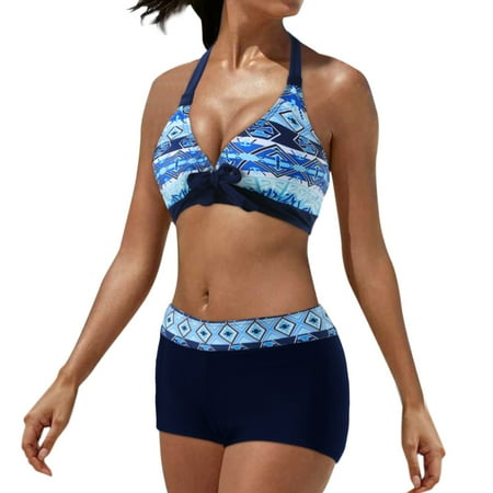 YOTMKGDO Tankini Swimsuits For Women  Sexy Bikini Swimsuit Women Swimwear Push Up Bikini Set Thong Brazilian Bathing Suit Beach Wear  Blue+XXL