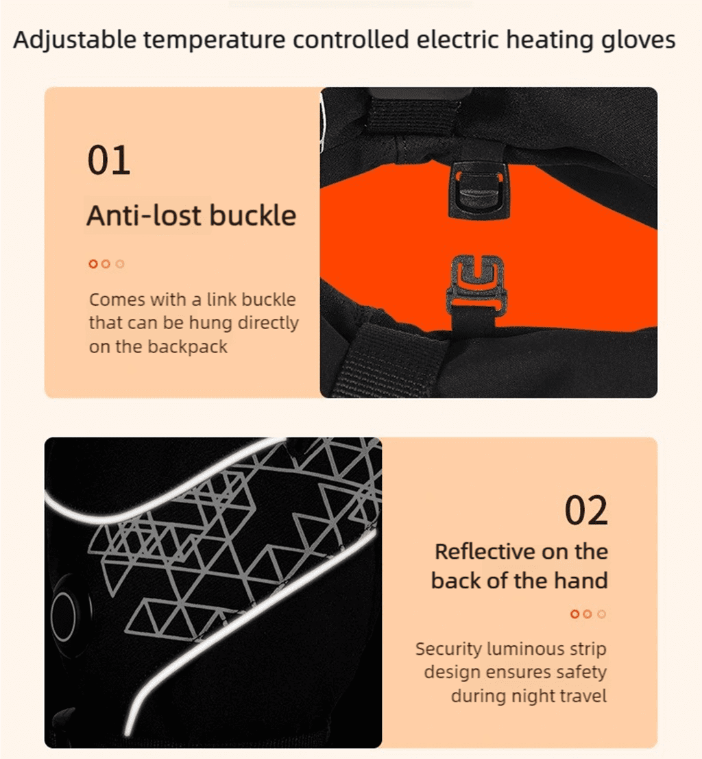 Heated Gloves, Rechargeable Heated Gloves for Men Women, Waterproof Electric Heating Ski Gloves with Touchscreen for Cold Weather Motorcycle Skiing Snowboarding Hiking Hunting Gifts
