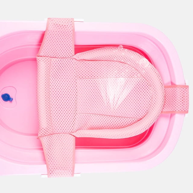 Red de ducha para bebé, bolsa de ducha para recién nacido, red de baño para niños, bañera, marco de baño ajustable, alfombrilla de baño, cama de baño (rosa)