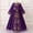 Dark Purple1037, variant on HAYIMI Child Elegant Floral Embroidered Gown Dress For Girls Long Sleeve Party O-Neck Formal Occasion Birthday Special Occasion Back To School Swing Flowy Kids Sundress