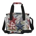 thumbnail image 2 of Insulated Cooler Bag with Multiple Pockets Lightweight Lunch Box Tote for Travel Beach Camping Office Red White and Blue Stars, 2 of 7