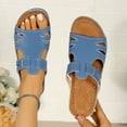 thumbnail image 6 of Fnooota Flat Sandals for Women, Clearance Open Toe Platform Slip On Summer Shoes Sandals Blue Size 9.5, 6 of 9