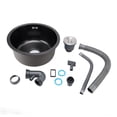 thumbnail image 2 of Single Bowl Kitchen Sink, Simple Design Round Shape Stainless Steel Undermount Small Kitchen Sink Large Capacity  for Bar, 2 of 7