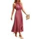 thumbnail image 1 of Vestido PRETTYGARDEN Midi Rojo con Cuello en V y Volantes de Lunares Suizos Talla S, 1 of 8