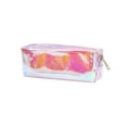 thumbnail image 2 of romoty Holographic Clear Pencil Case, Pink Iridescent Zipper Stationery Pouch Portable Cosmetic Makeup Bag for Desk Office Adults, 2 of 7