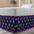 thumbnail image 1 of Floral Bed Skirt, Simplistic Modern Botanical Pattern with Colorful Flowers, Elastic Bedskirt Dust Ruffle Wrap Around for Bedding Decor, 4 Sizes, Indigo and Multicolor, by Ambesonne, 1 of 2