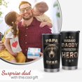 thumbnail image 2 of Gift for Dad Insulated Travel Mug - 20oz Papa Bear Stainless Steel Tumbler Cup with Lid - Worlds Best Dad Gifts from Daughter Son Kid Wife on Fathers Day, Birthday, Valentines Day, Christmas, 2 of 6