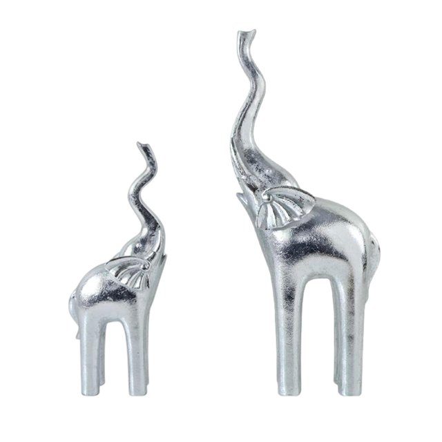 Estatuillas de estatua de 2 uds. Estatuillas de oficina para hijo artesanías Plata Zulema linda escultura