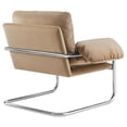 thumbnail image 3 of Pemberly Row Contemporary Velvet Upholstered Accent Chair in Taupe, 3 of 9