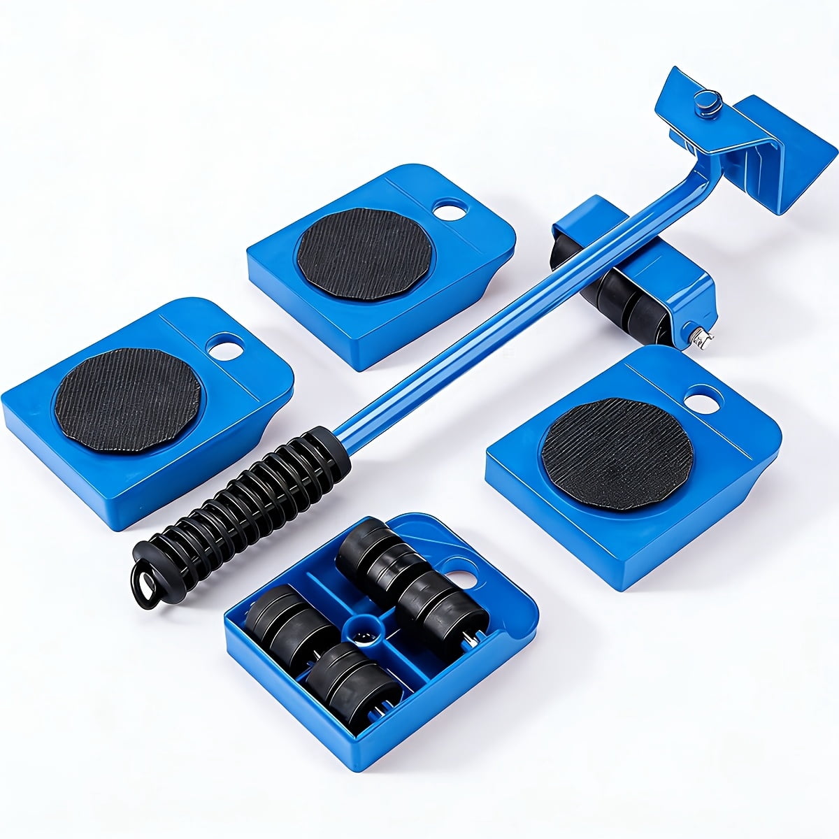 General 5pcs Heavy-Duty Furniture Mover with Pulley System & Wheel Base, Multi-Functional Moving Tool for Bed Sofa Appliances Bookshelf, Space-Saving for Home Use, Plastic Frame, Heavy Object Shifter