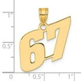 thumbnail image 4 of 14k Yellow Gold Polished Finish Block Script Design Number 67 Charm Pendant, 4 of 4