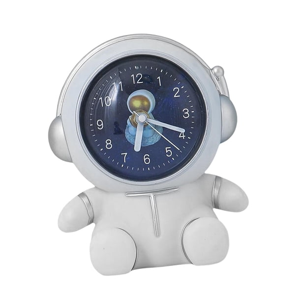 Reloj de mesa creativo Baoblaze Estatua de Escultura de escritorio silenciosa Reloj despertador blanco