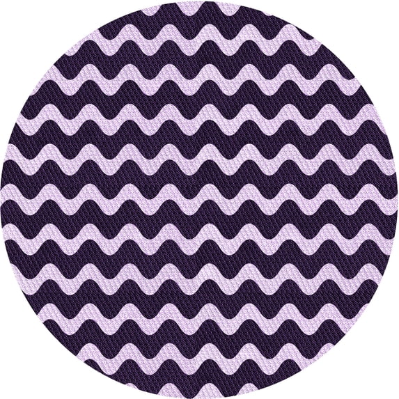 Ahgly Company Indoor Round Patterned Bright Lilac Purple Area Rugs, 8' Round