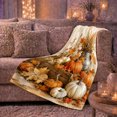 thumbnail image 6 of Harvest Pumpkin Wheat Bouquet Still Life Rustic Farmhouse, Rustic Botanical Portrait, Warm Flannel Blanket for Ranch House and Living Room, Animal Lovers Thanksgiving Gift, Rustic Home Decor, 6 of 9