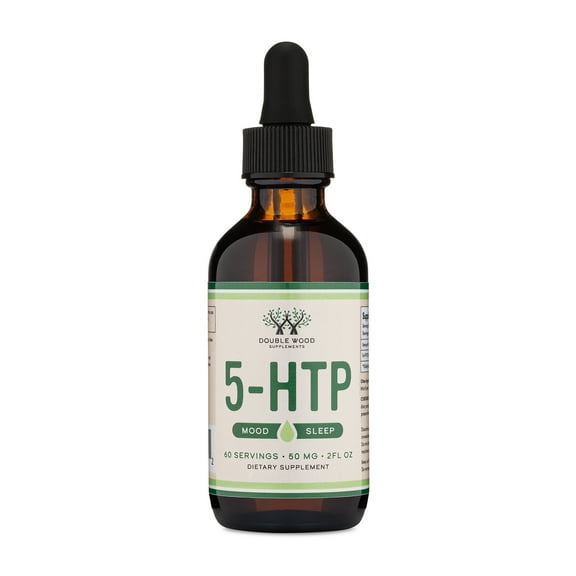 5 HTP Liquid Drops - More Absorbable and Effective Than 5HTP Capsules (60 Servings of 50mg 99%+ 5-HTP) Serotonin Supplement for Mood and Sleep by Double Wood Supplements
