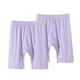 thumbnail image 2 of BLTIBY 2-Pack Girls Modal Athletic Safety Shorts Elastic High Waisted Versatile Solid Yoga Dance Summer Short Pants Stretchy Under Dress Shorts Purple 2 5-6Years, 2 of 6
