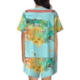 thumbnail image 6 of Fotbe USA Tourist Map Print Pajama Set for Women 2 Piece Loungewear Short Sleeve Tops and Shorts Set Soft Sleepwear-Small, 6 of 7