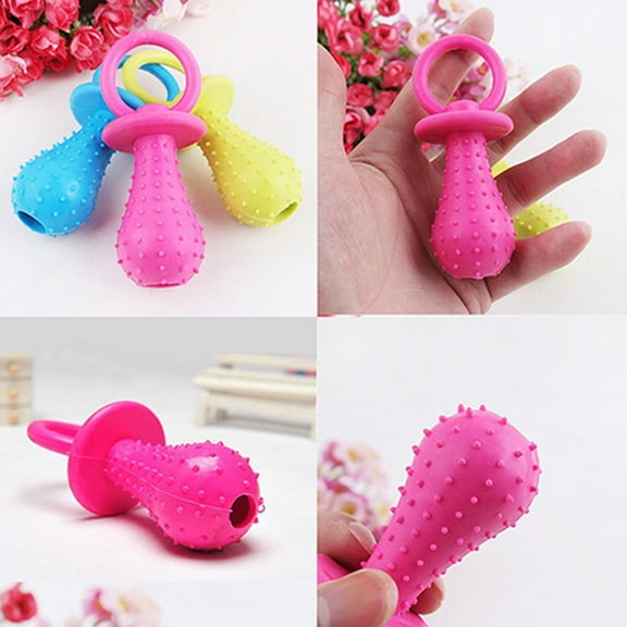 Soumake Mini Bite Resistant Bell Shape Rubber Pacifier Pet Dog Puppy Molar Chew Training Toy