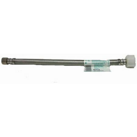 Ballcock Thread - B1T12 Toilet Connector, Braided Stainless Steel - 3/8