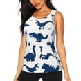 thumbnail image 2 of Picia Cute Cartoon Dinosaurs Pattern Women's Workout Tank Top,Breathable Activewear,Slim Fit Athletic Top,Versatile Workout Moisture-wicking top-XX-Large, 2 of 9