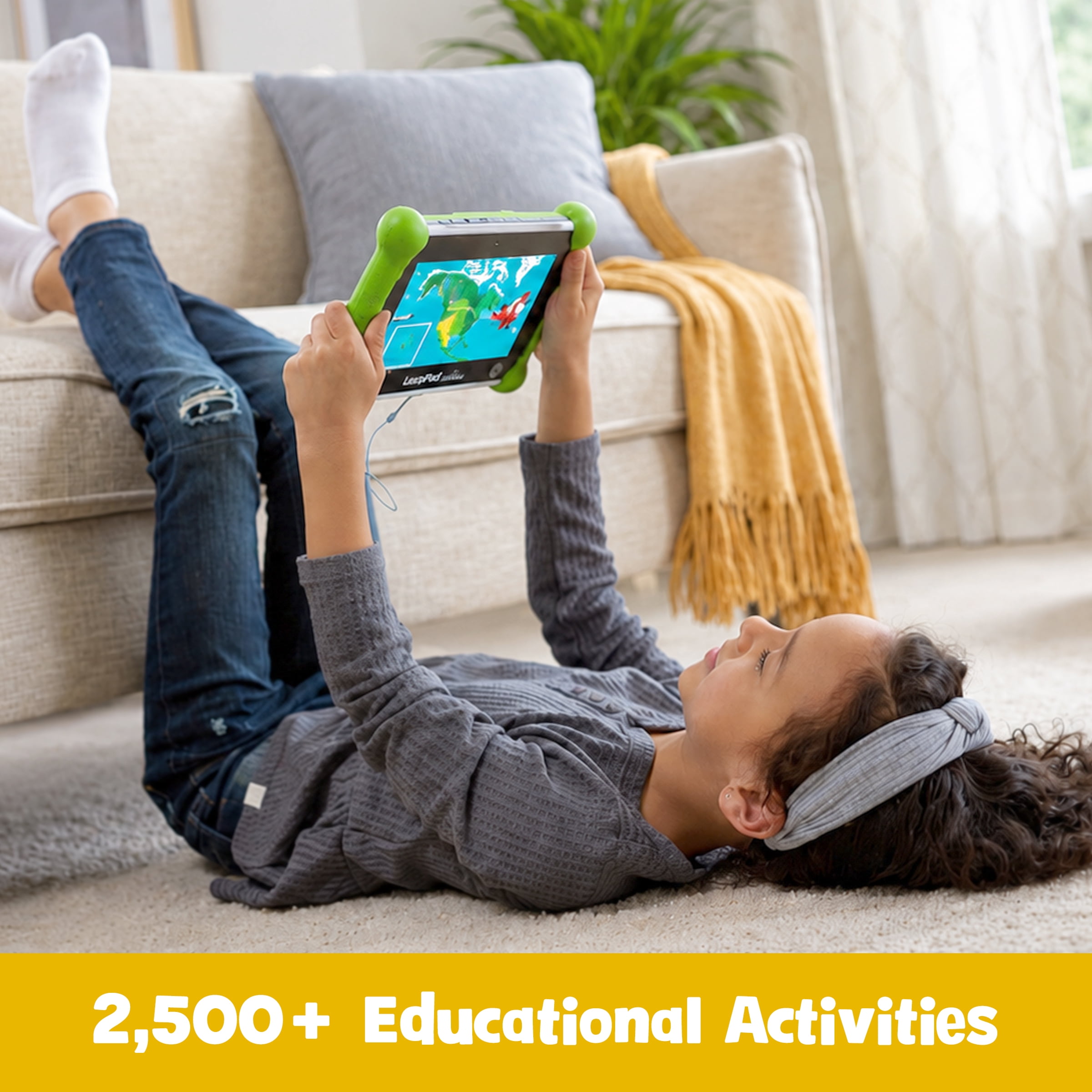 LeapFrog LeapPad Academy Learning Tablet - Green Plastic, Silicone with Accessories, Age Group 3-8 Years Old