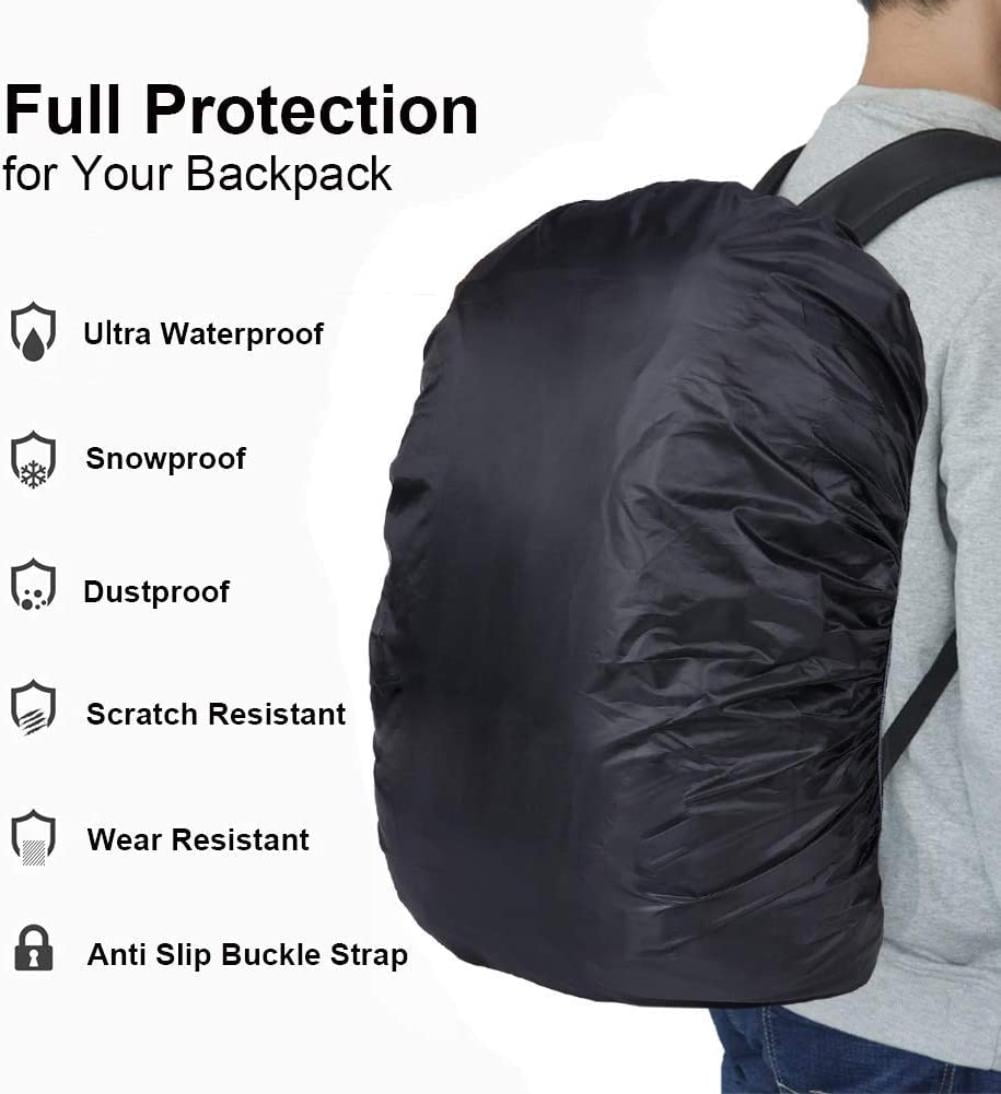 30-40L Traveling Hiking 2020 New Anti-Slip Cross Buckle Straps Black Emoly Waterproof Backpack Rain Cover for Hunting Biking and More Sliver Coating Reinforced Inner Layer for Camping 