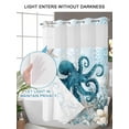 thumbnail image 4 of No Hook Shower Curtain with Snap in Liner,Octopus Sea Starfish Anchor Waterproof Bath Curtain Double Layers with See Through Top Window,Monster Marine Life Blue Gradient Hotel Shower Curtains 72x72in, 4 of 9