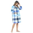 thumbnail image 3 of Casual Nights Women's Floral Snap Front Flannel Duster Long Sleeve Lounger Dress, 3 of 5