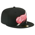 thumbnail image 3 of Men's New Era Black Detroit Red Wings Faded Lines 59FIFTY Fitted Hat, 3 of 5