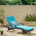 thumbnail image 5 of GDF Studio Olivia Outdoor Wicker Adjustable Chaise Lounge with Cushion, Multibrown and Blue, 5 of 9