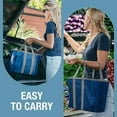 thumbnail image 7 of CleverMade Adult Collapsible Fabric Reusable Eco Bag Tote, Blue/Grey, 1pk, 7 of 7