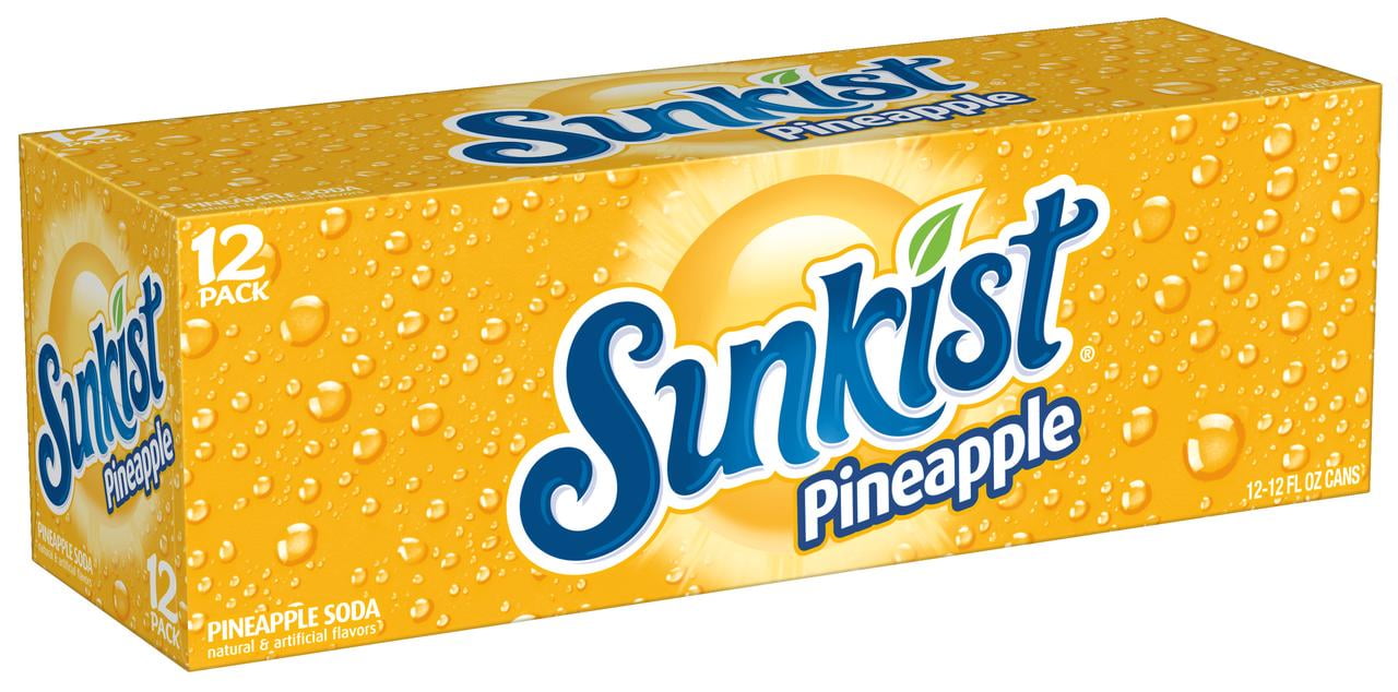Sunkist Pineapple Soda, 12 Fl. Oz., 12 Count