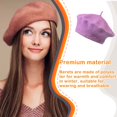 thumbnail image 4 of FNNMNNR Women Beret Korean Style Polyester Artist Hat Autumn Winter Beautiful Caps Breathable Headwear Party Apparel Stylish Clothing, 4 of 6