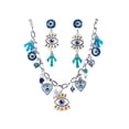 thumbnail image 1 of Set collar y aretes artesanales ojo turco, 1 of 6
