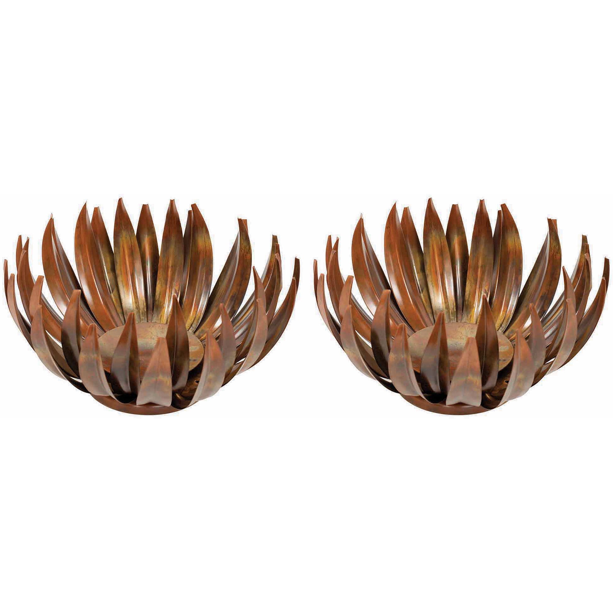 Safavieh Large Lotus Pillar Candle Holder, Burnt Copper