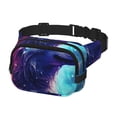 thumbnail image 2 of Picia Starry Multicolored Wolf Print Square Double-Layer Waist Bag Mini Adjustable Waist Belt Bag Exercise Running Travel Hiking, 2 of 9