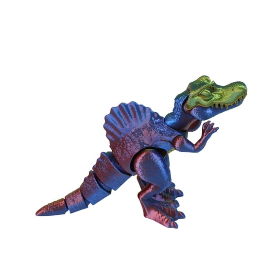 1pc Red Gold Blue Size: 18*8*12cm 3D Printed Dinosaur Figurine, Fully Articulated Spinosaurus, Creative Gift, Triceratops