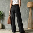 thumbnail image 5 of Lumtrix Women's Wide Leg Linen Pants High Waist Straight Leg Dress Pants 2026 Casual Business Cotton Trousers with Pockets Black S, 5 of 5