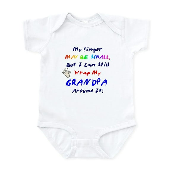CafePress - My Finger May Be Small... Grandpa Infant Bodysuit - Baby Light Bodysuit, Size Newborn - 24 Months