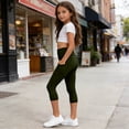 thumbnail image 6 of WPPGONE Girls High Waisted Capri Leggings Teen Big Kids Athletic Cropped Yoga Pants with Side Pockets Moisture Wicking Tummy Control Workout Running Activewear Stretchy Tights, 6 of 9