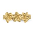 thumbnail image 3 of 14k Yellow Gold Flowers Adjustable Toe Ring Open Midi, 3 of 8