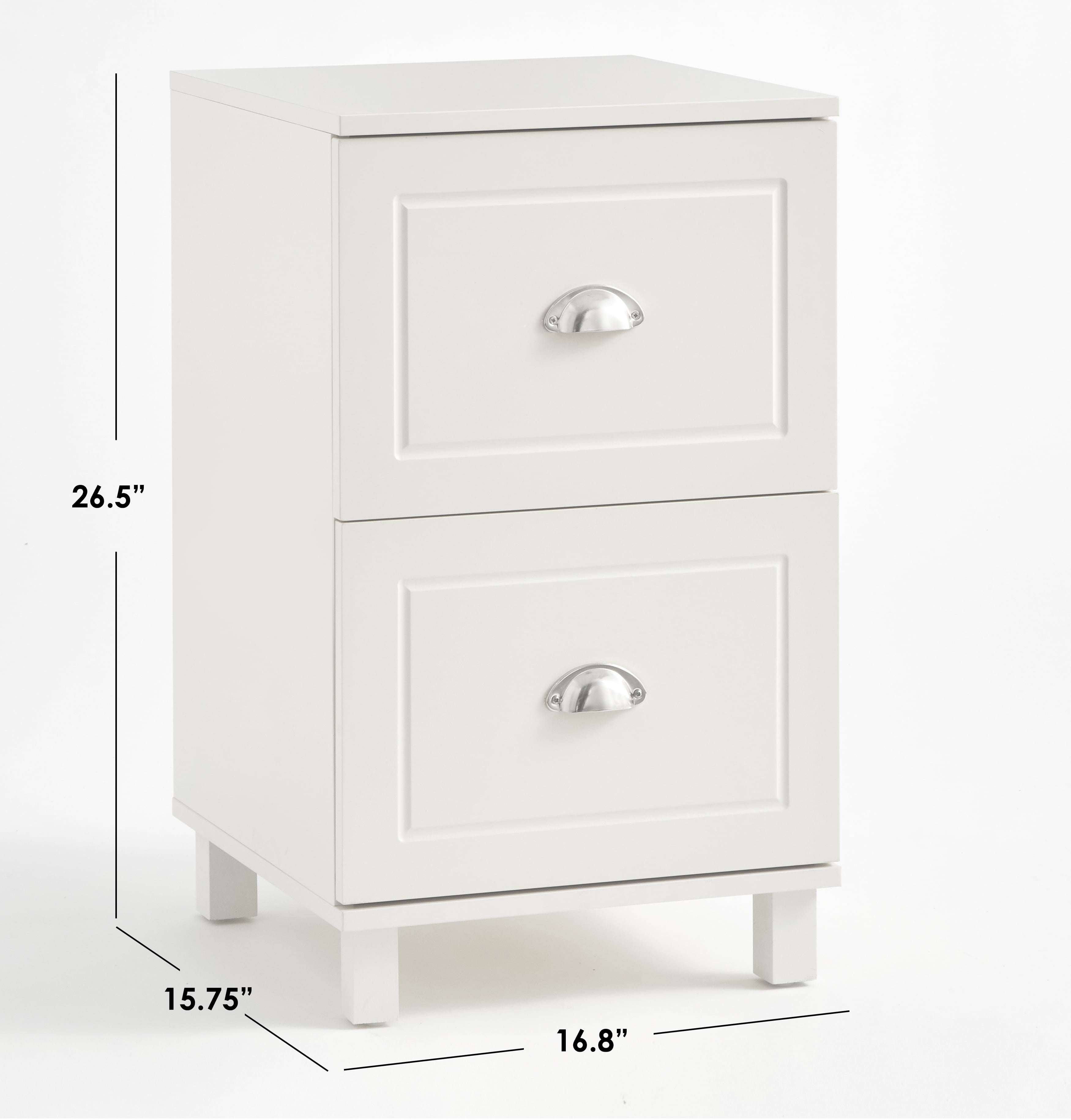 Bradley 2 Drawer Vertical Wood Filing Cabinet White