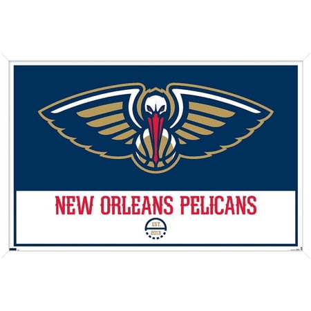 NBA New Orleans Pelicans – Logo 21 Wall Poster 14.725 x 22.375 Framed