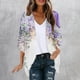thumbnail image 1 of Cárdigan de manga larga para mujer, blusa informal estampada con bolsillo, abrigo tipo cárdigan para mujer, 1 of 5