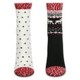thumbnail image 4 of MeMoi 2 Pairs Women's Fairisle Border Cloud Soft Crew Socks - Mens - Male, 4 of 9