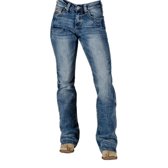 Cowgirl Tuff Western Jeans Womens Dynamo 35 Long Medium Wash JDYNAM