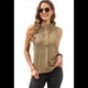 thumbnail image 2 of Top Sin Mangas con Cuello en V de Color Liso para Mujer, Color Caqui, Talla XL, 2 of 7
