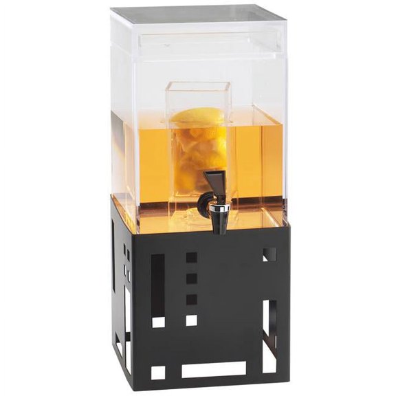 Cal Mil 1602-1INF-13 1.5 gal Black Beverage Dispenser with Infusion Chamber - 7.5 x 9.5 x 17.75 in.