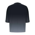 thumbnail image 5 of Lmnyox Crew Neck T Shirt for Women Half Sleeve Gradient Print Tee Shirt Casual Loose Summer Tops with Pocket, 5 of 7