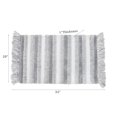 thumbnail image 3 of Maison Concepts Microfibre Striped Bath Mat With Fringe Silver (20 X 32), 3 of 4